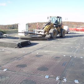 pose de plaque de roulage Stabmax de Stabline sur un chantier