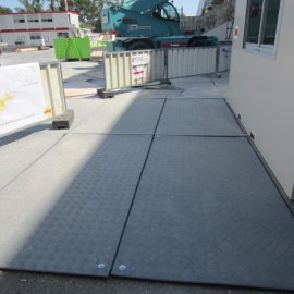 protection des sols sur chantier avec les plaques de roulage Stabéco de Stabline