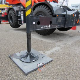 stabilisation d'un camion avec une palque de calage Stabline