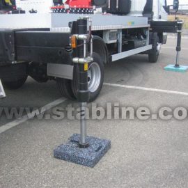 stabilisation et calage de camions grâce aux minipads de Stabline